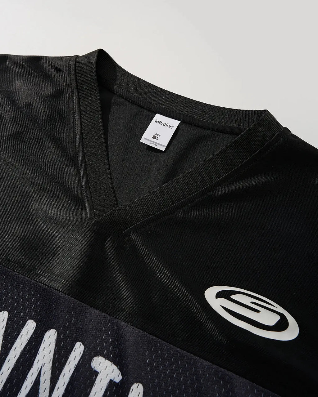 V-Neck Mesh Patchwork Jersey Tee | Inflation Streetwear