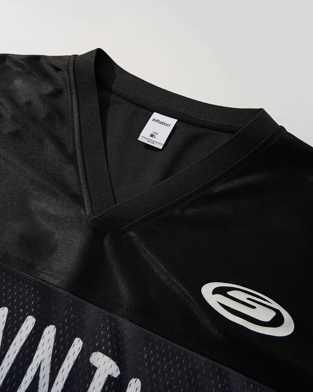 V-Neck Mesh Patchwork Jersey Tee | Inflation Streetwear