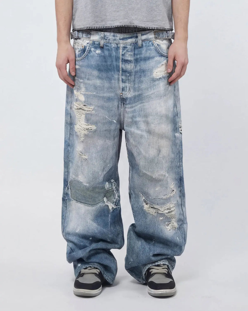Layered Digital Print Baggy Jeans | Inflation Streetwear