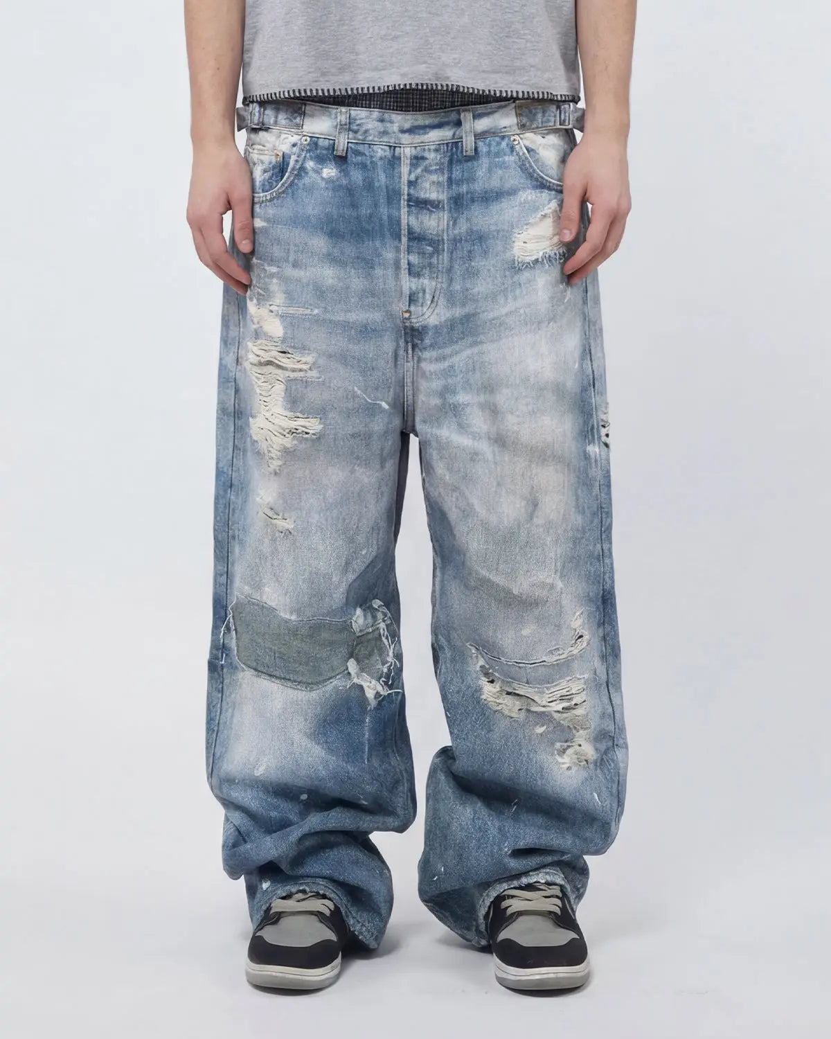 Layered Digital Print Baggy Jeans | Inflation Streetwear