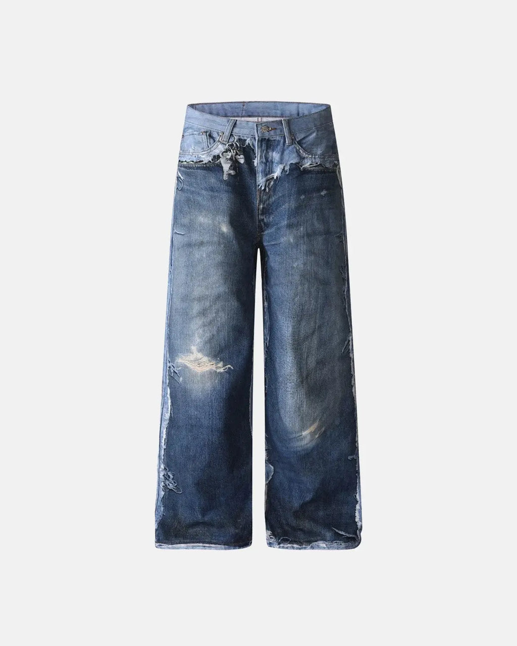 Digital Print Distressed Baggy Jeans | Inflation Streetwear