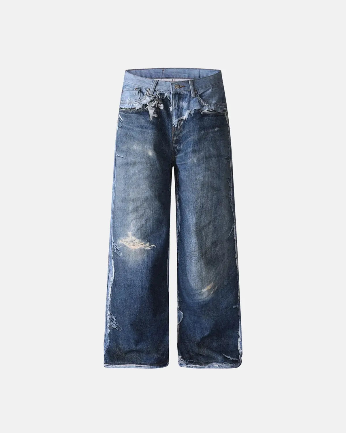 Digital Print Distressed Baggy Jeans | Inflation Streetwear