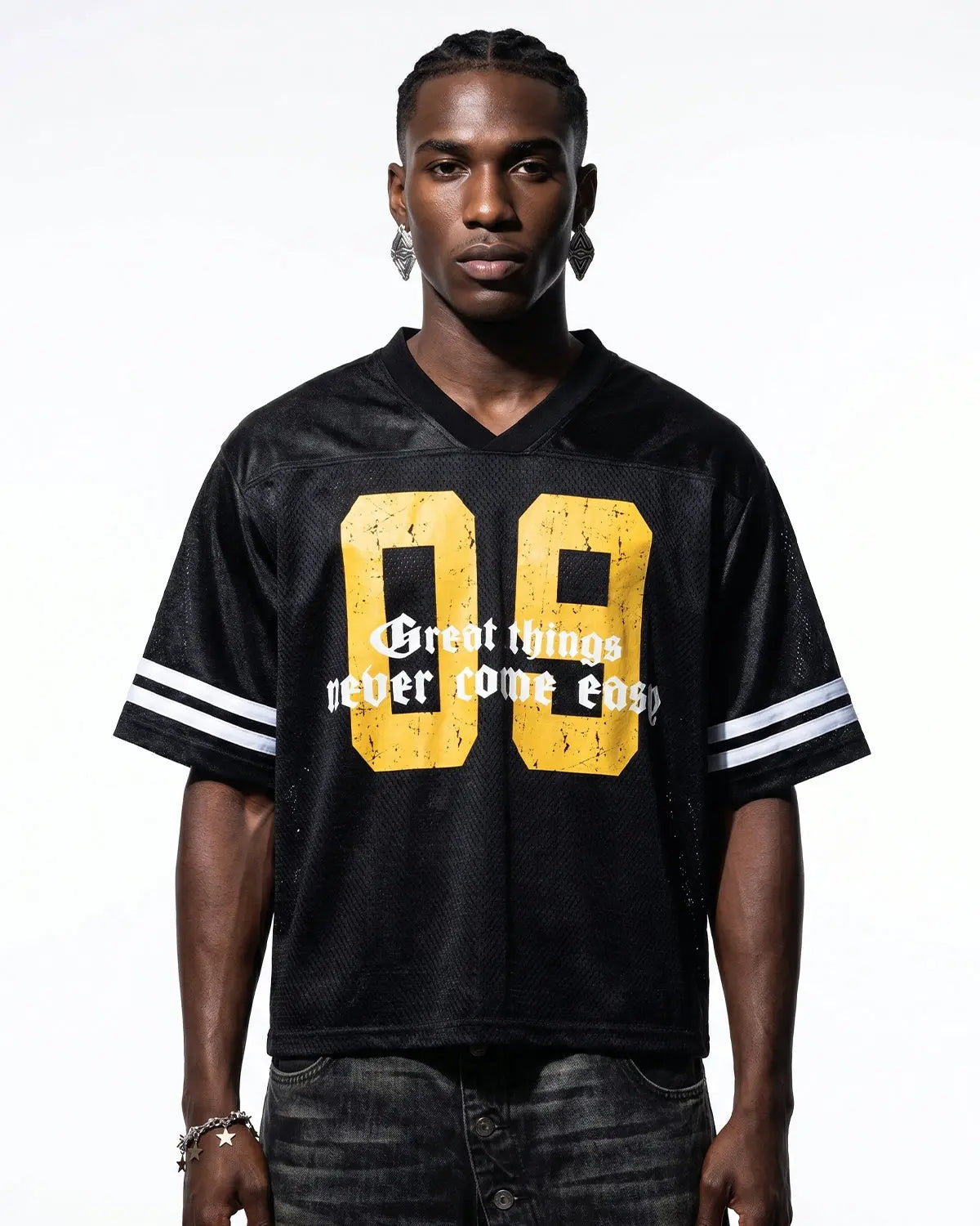 Satin Patchwork Mesh Jersey | Inflation Streetwear