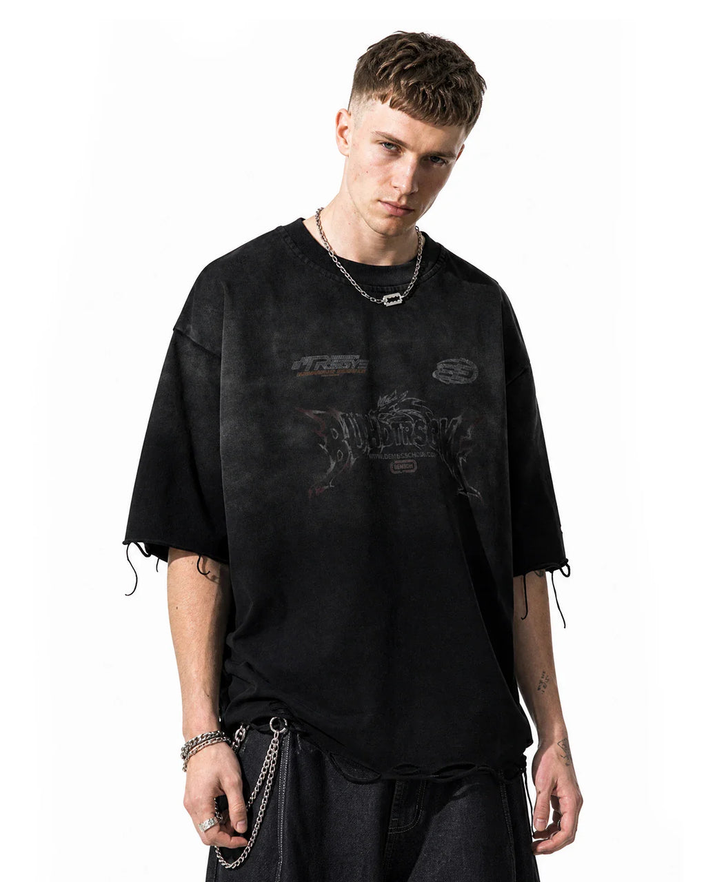 Monkey Washed Distressed T-Shirt | Inflation Streetwear