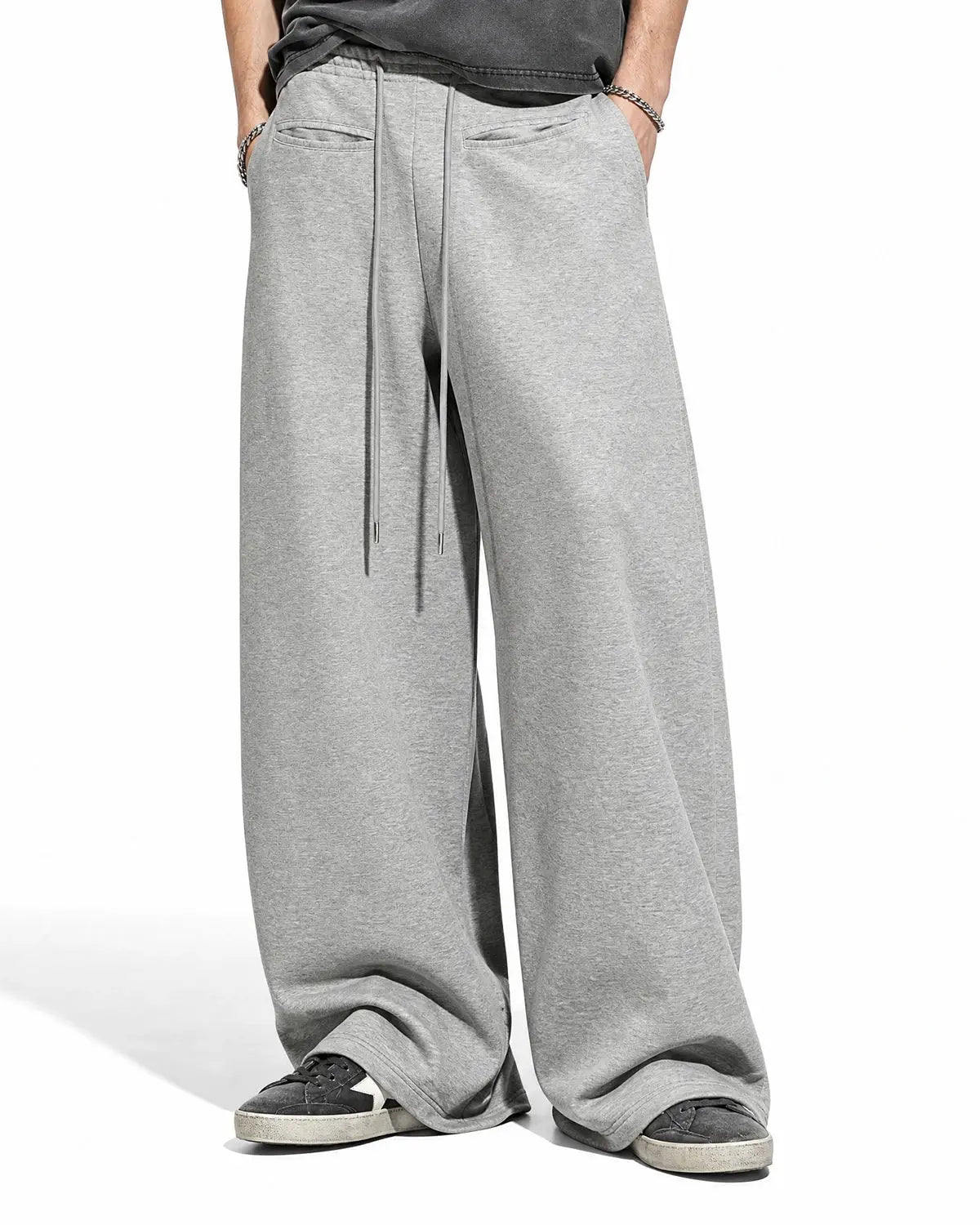 Curved Wide-Leg Sweatpants | Inflation Streetwear