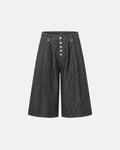 Striped Button Fly Baggy Jorts | Inflation Streetwear