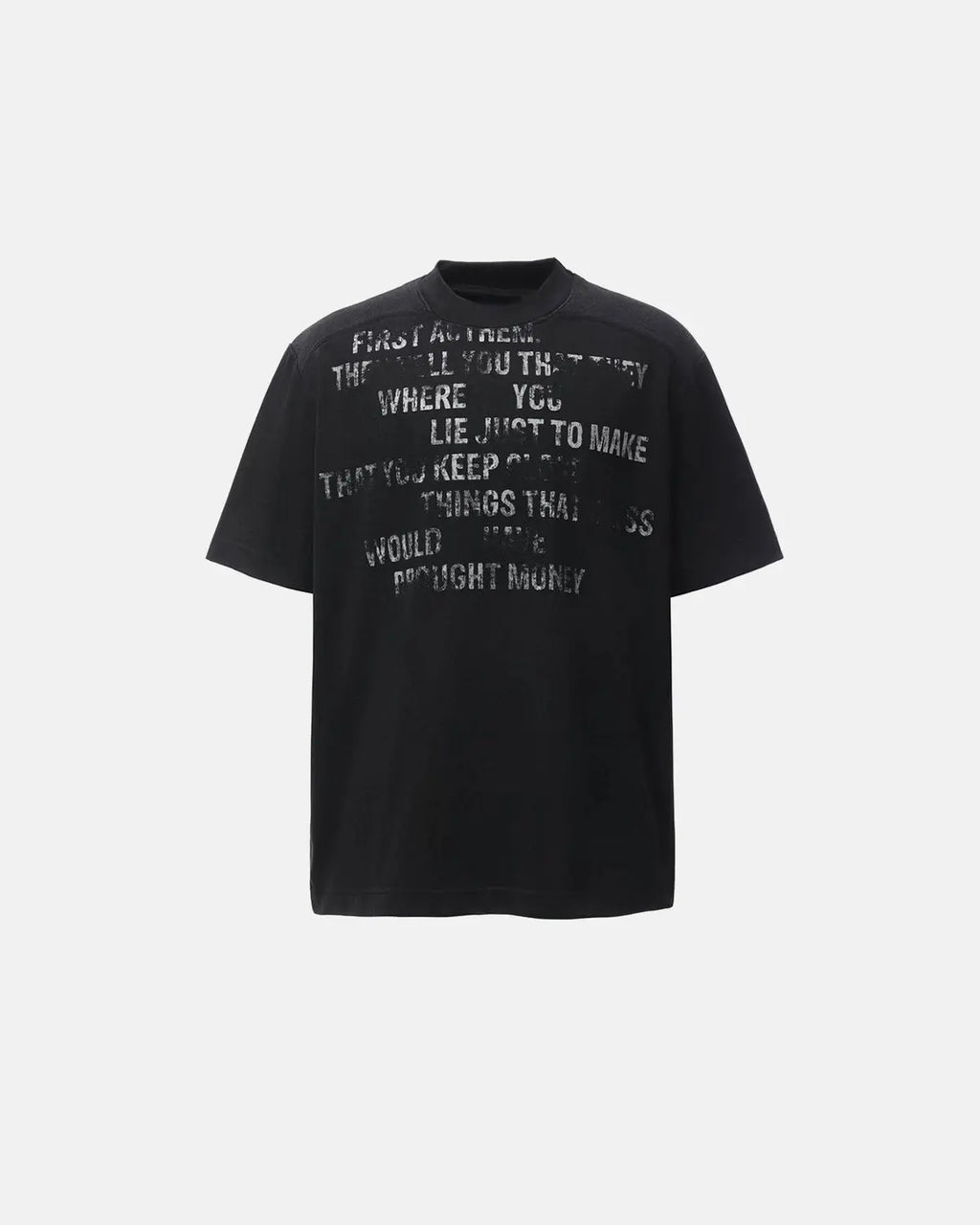 Mock Neck Distressed Graphic T-Shirt | Inflation Streetwear