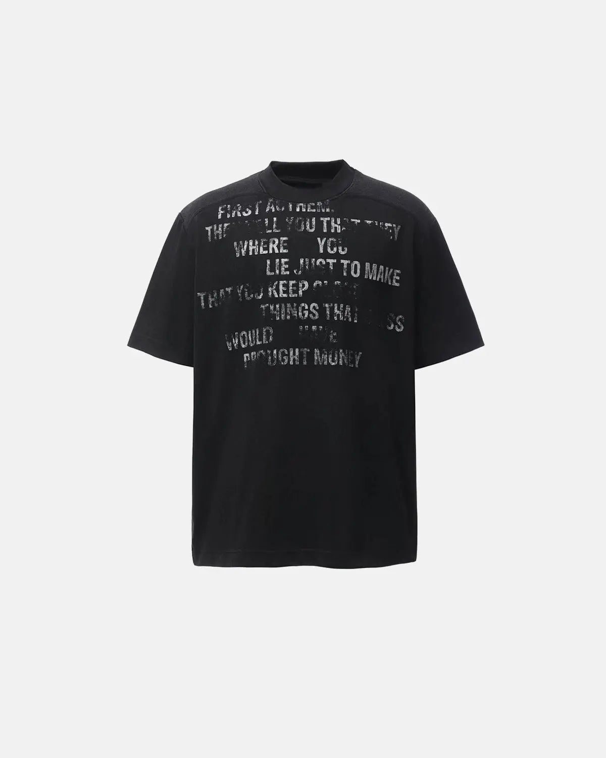 Mock Neck Distressed Graphic T-Shirt | Inflation Streetwear