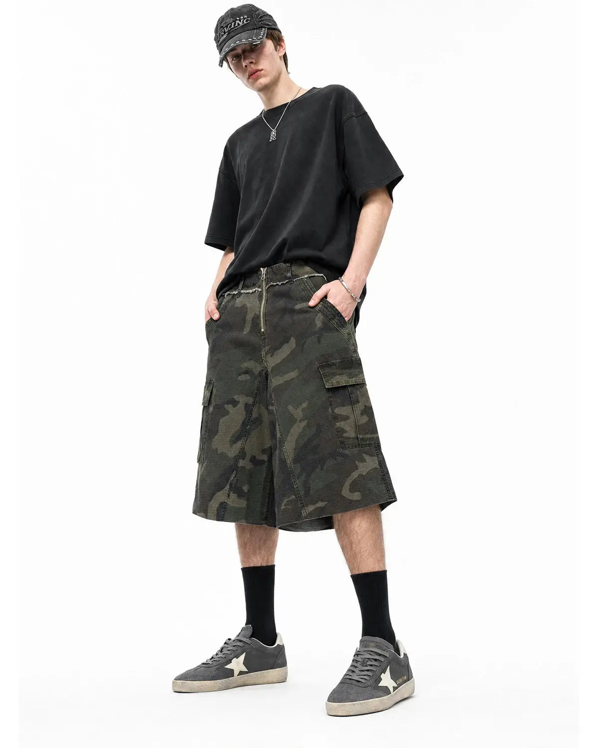 Camo Utility Longline Shorts | Inflation Streetwear