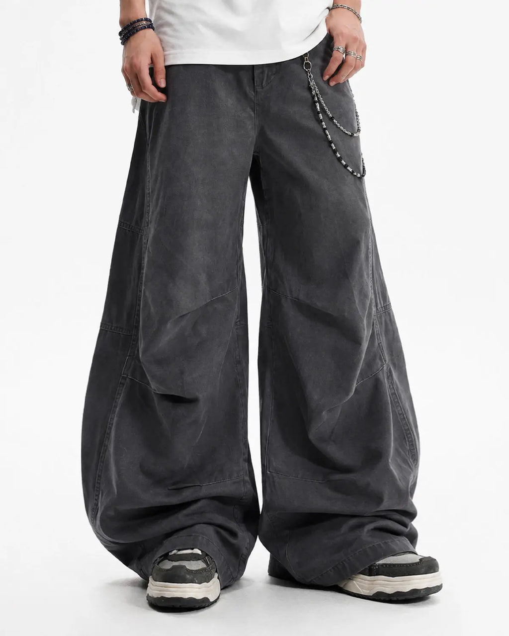 Washed Curved Seam Cargo Pants | Inflation Streetwear