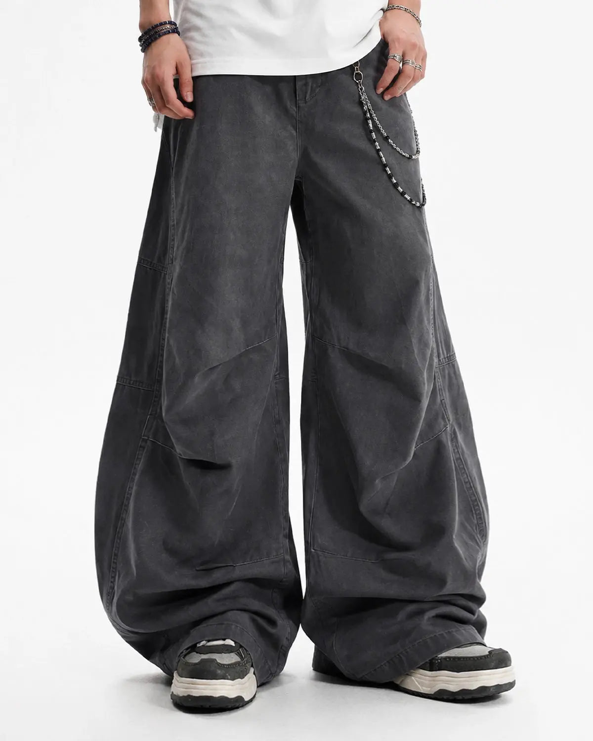 Washed Curved Seam Cargo Pants | Inflation Streetwear