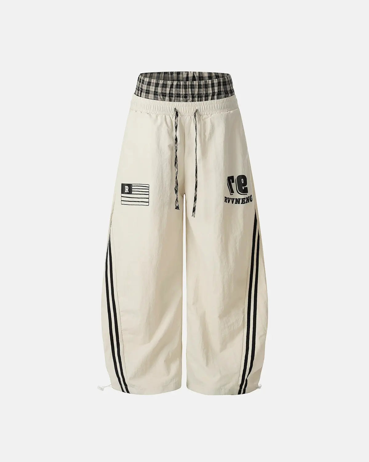Plaid Double Waist Baggy Track Pants | Inflation Streetwear