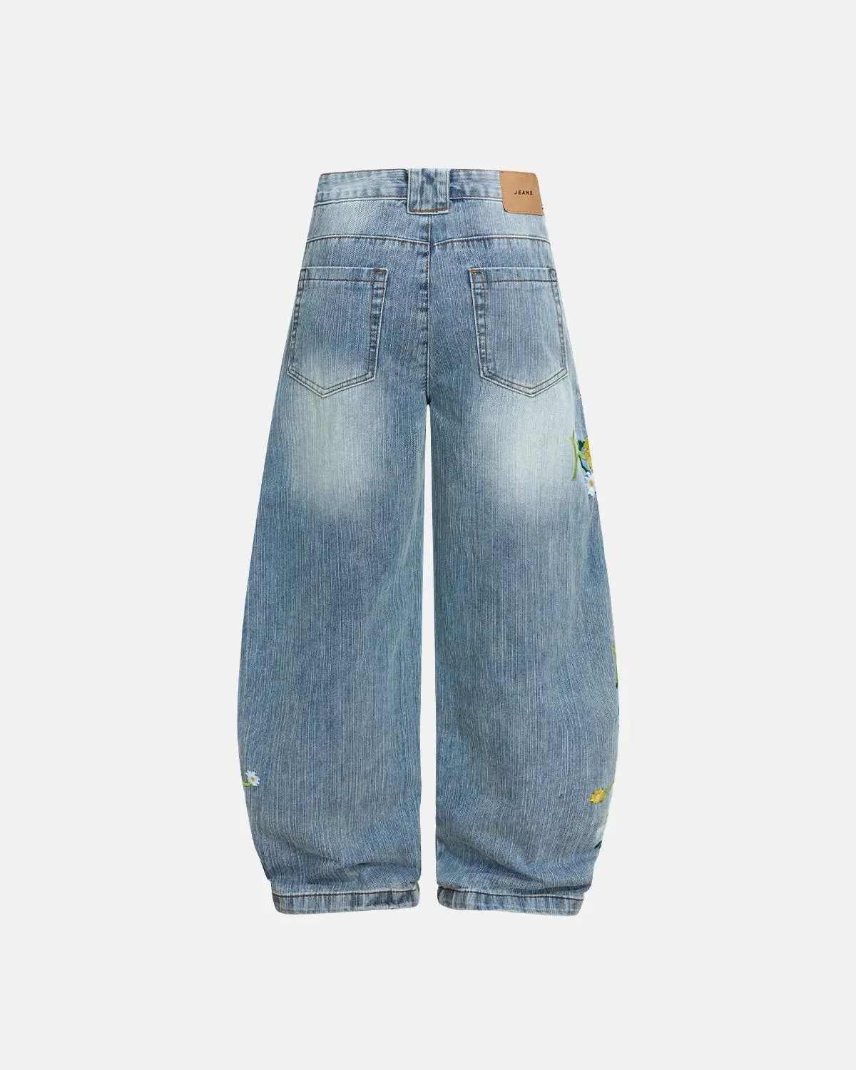 Embroidery Bamboo Weave Baggy Jeans | Inflation Streetwear