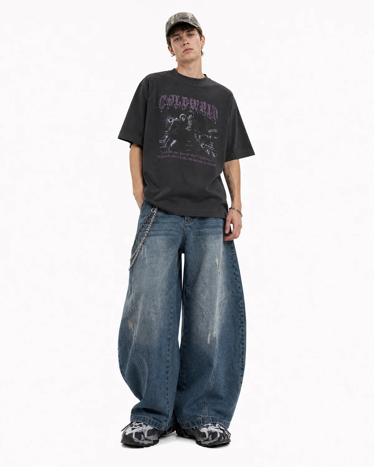 Black Washed Gothic Graphic T-Shirt | Inflation Streetwear