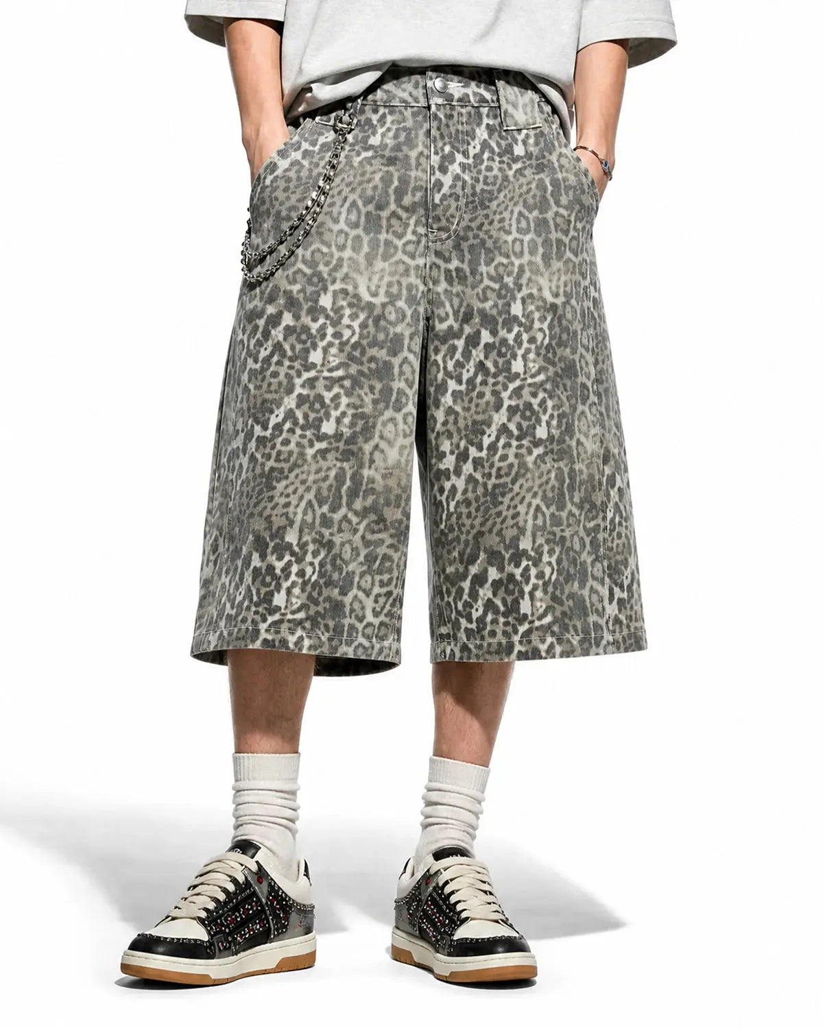 Leopard Print Baggy Shorts | Inflation Streetwear