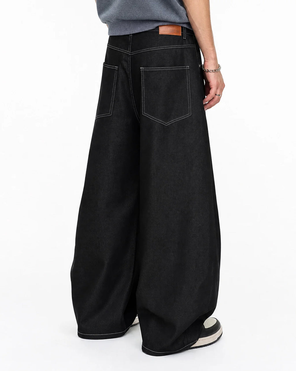 Contrast Stitch Baggy Barrel  Jeans | Inflation Streetwear