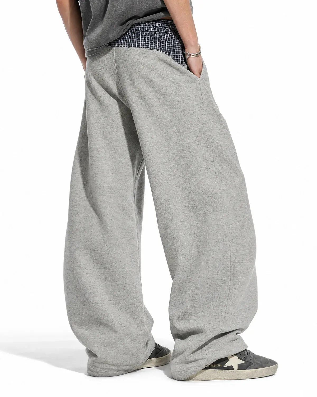 Plaid Layered Baggy Sweatpants | Inflation Streetwear