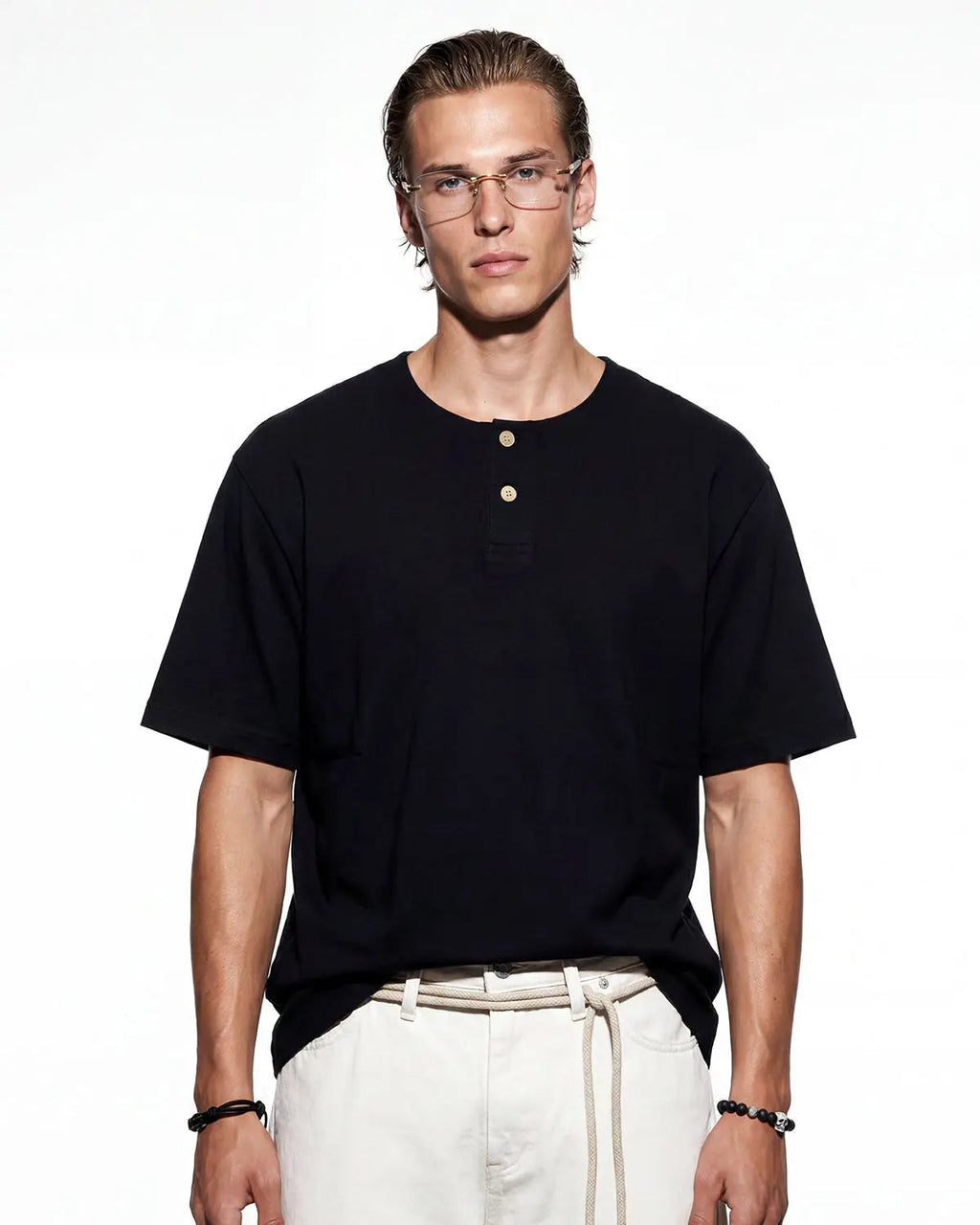 Old Money Henley Collar T-Shirt | Inflation Streetwear