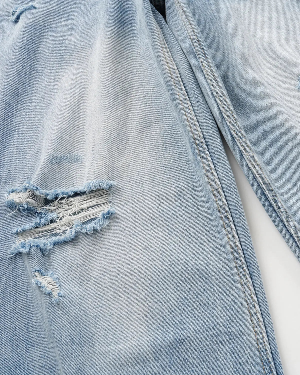 Double Waist Distressed Baggy Jeans | Inflation Streetwear