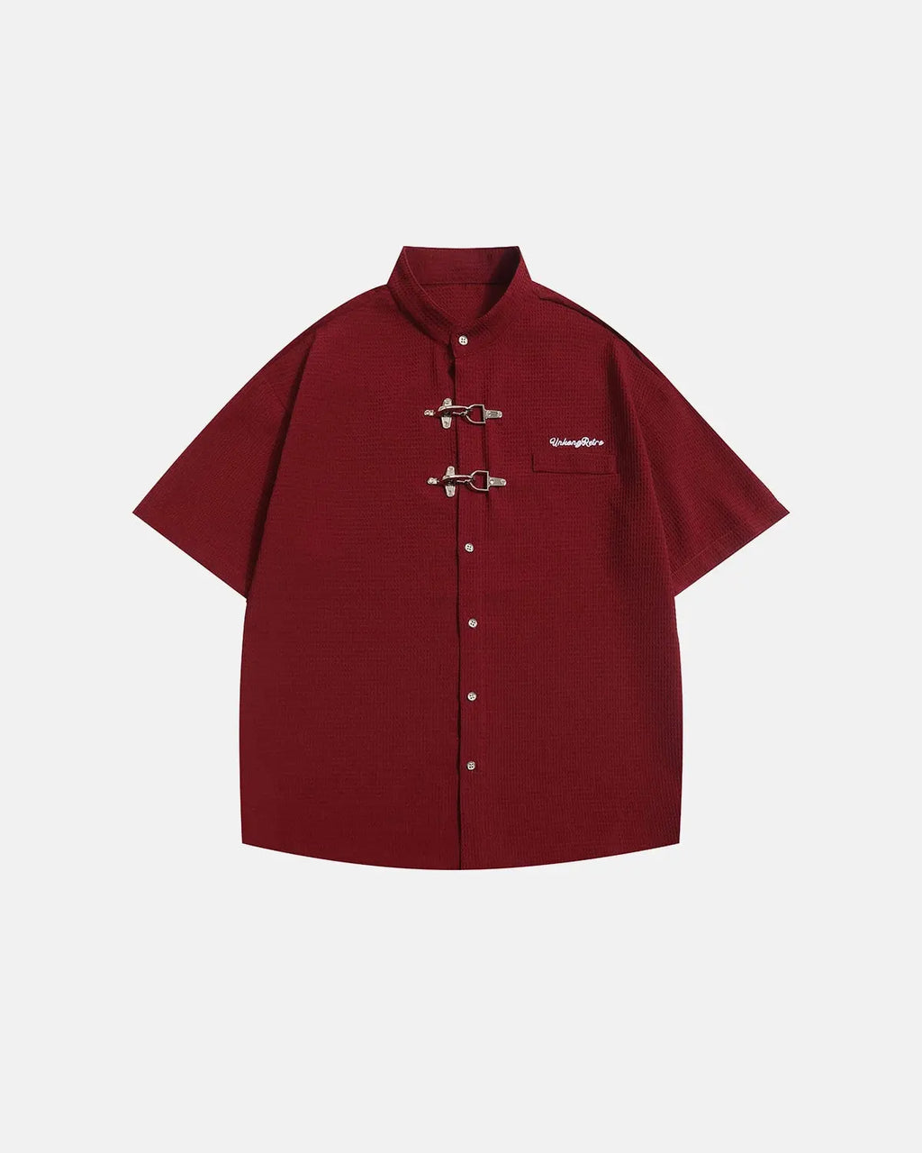 Waffle Shirt with Metal Clasp Detail | Inflation Streetwear