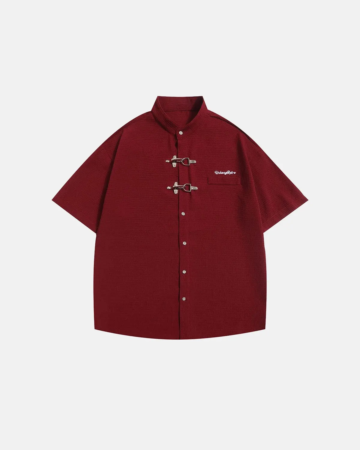Waffle Shirt with Metal Clasp Detail | Inflation Streetwear
