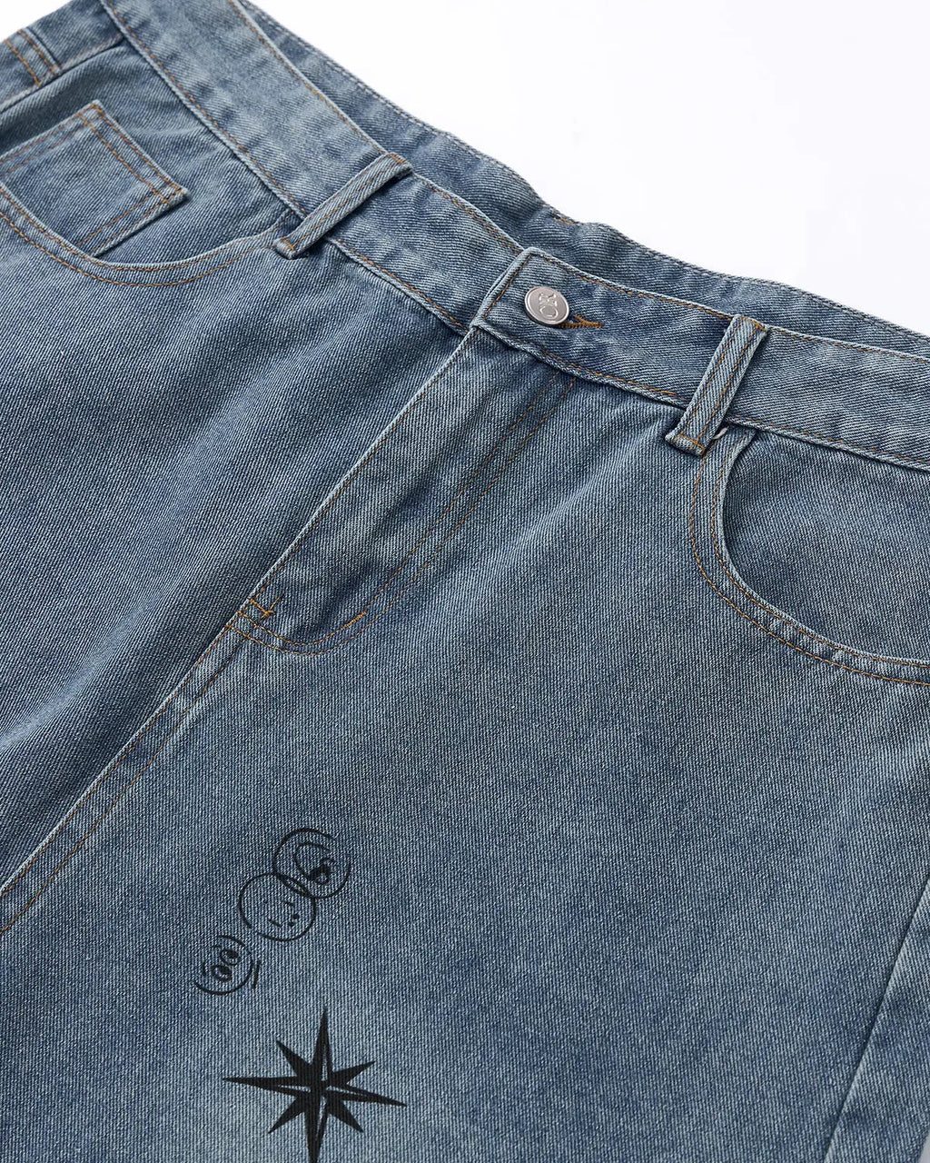 Washed Graffiti Longline Jorts | Inflation Streetwear