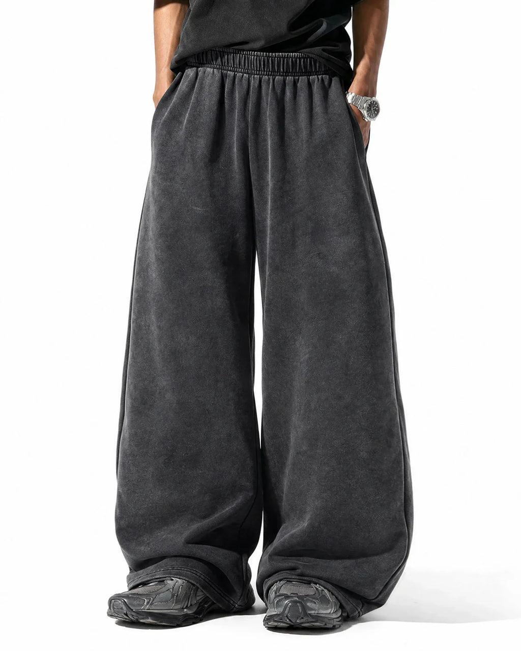 Washed Graphic Wide-Leg Sweatpants | Inflation Streetwear