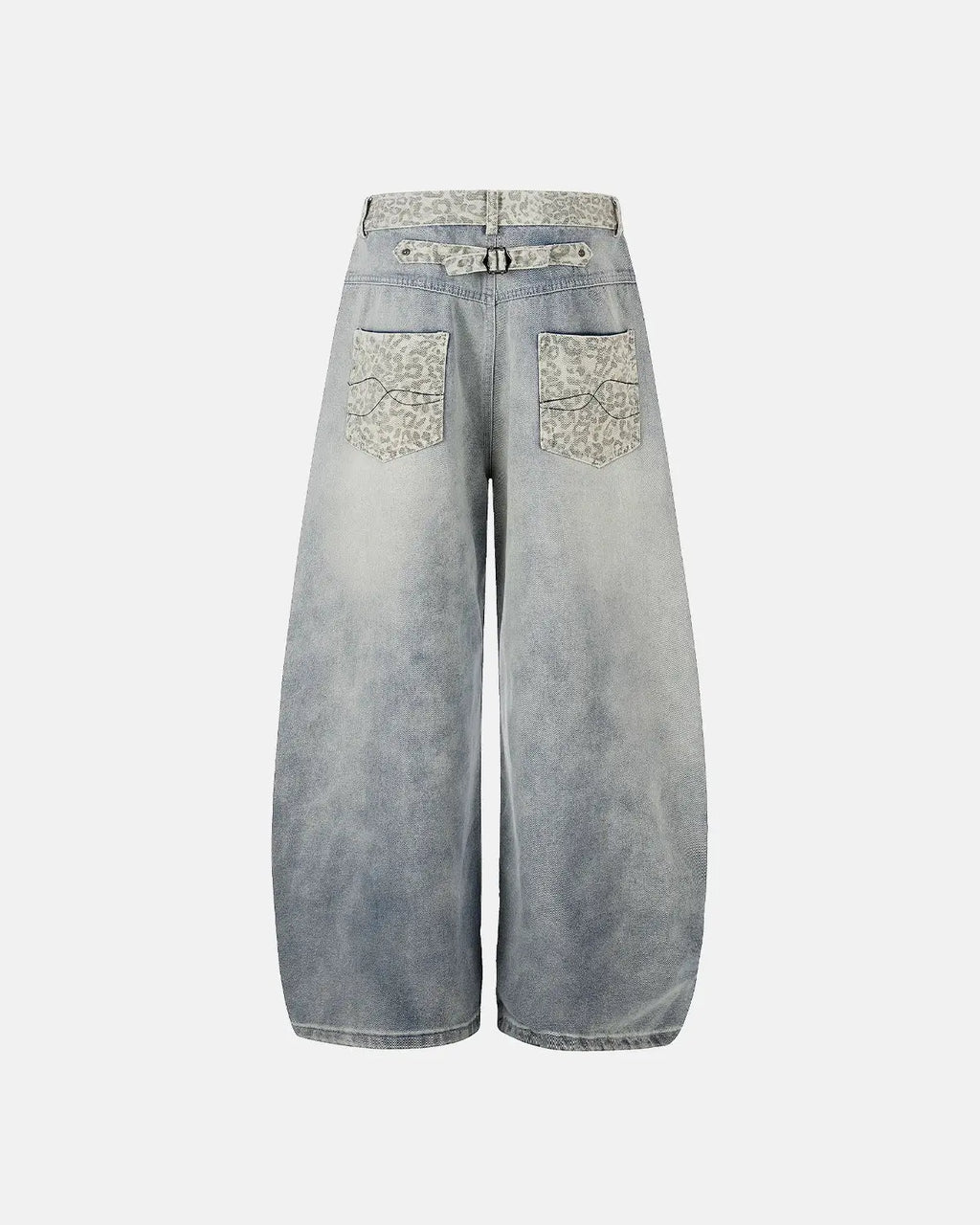 Leopard Patch Barrel Jeans | Inflation Streetwear