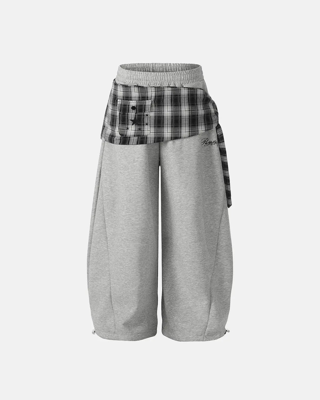 Plaid Layered Baggy Sweatpants | Inflation Streetwear