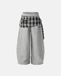 Plaid Layered Baggy Sweatpants | Inflation Streetwear