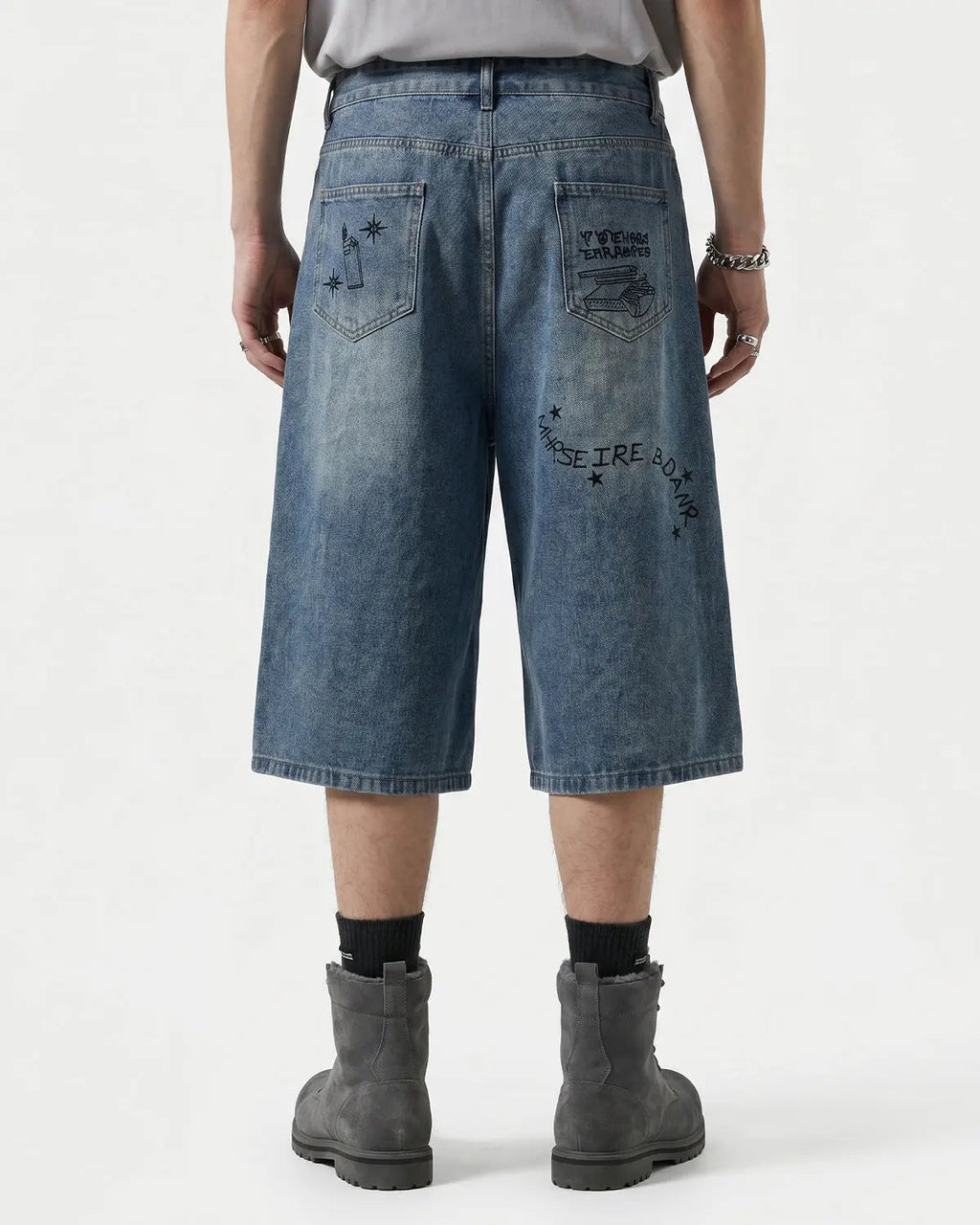 Washed Graffiti Longline Jorts | Inflation Streetwear