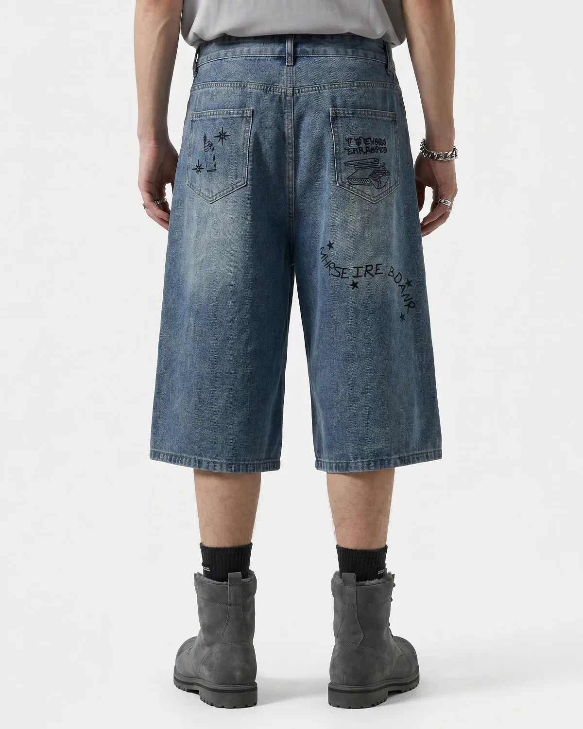 Washed Graffiti Longline Jorts | Inflation Streetwear