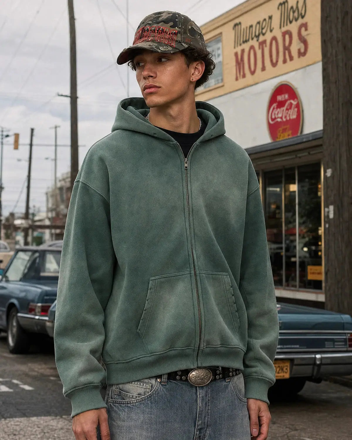 INFLATION Monkey Wash Zip Up Hooded Jacket