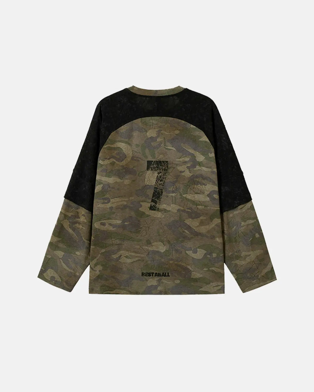 Lace Patchwork Camo Raglan Tees | Inflation Streetwear