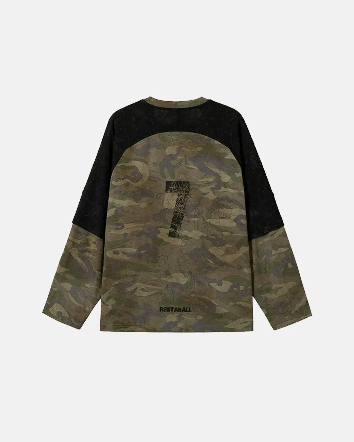 Lace Patchwork Camo Raglan Tees | Inflation Streetwear