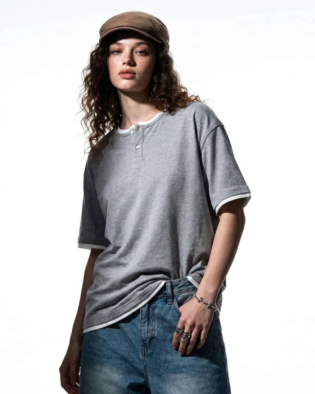 Old Money Layered Henley T-Shirt | Inflation Streetwear