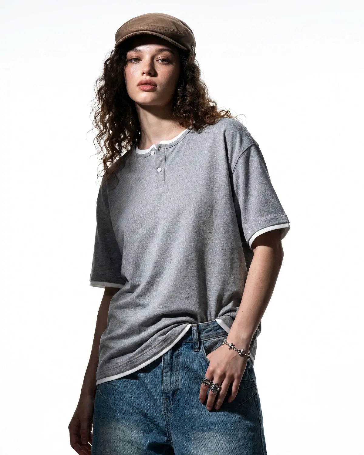 Old Money Layered Henley T-Shirt | Inflation Streetwear
