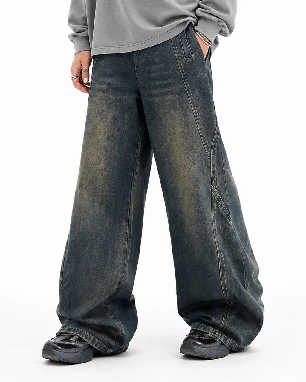 Deconstructed Straight-Leg Jeans | Inflation Streetwear