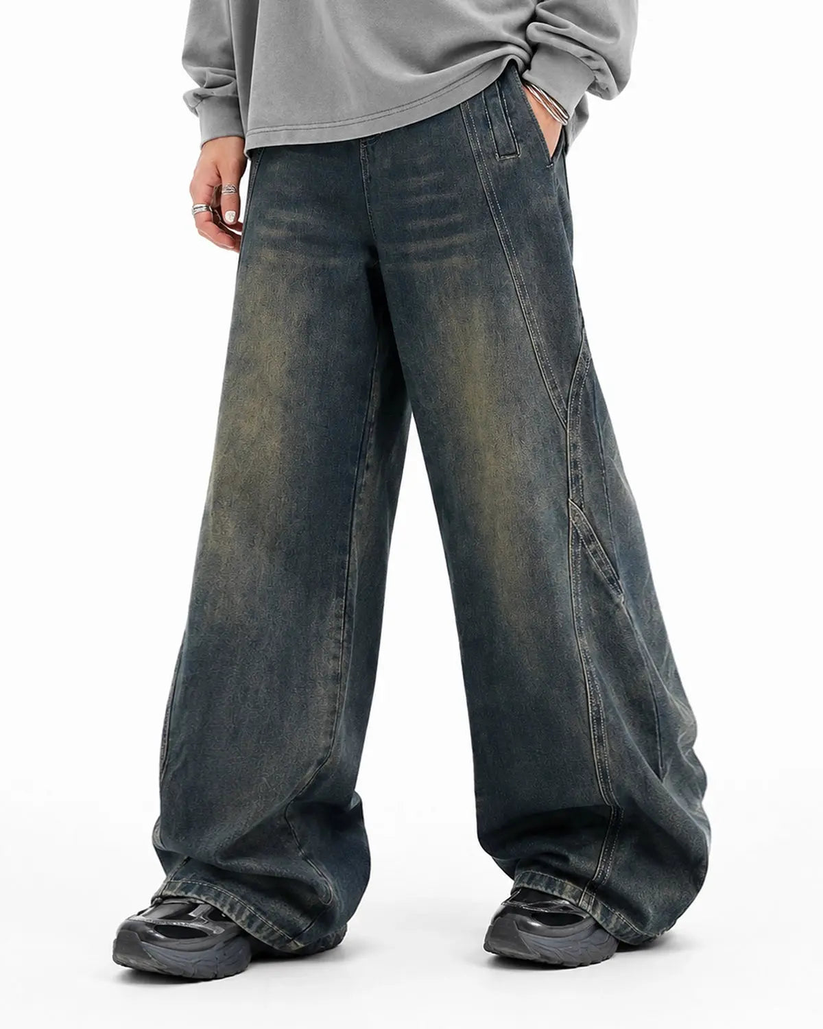 Deconstructed Straight-Leg Jeans | Inflation Streetwear