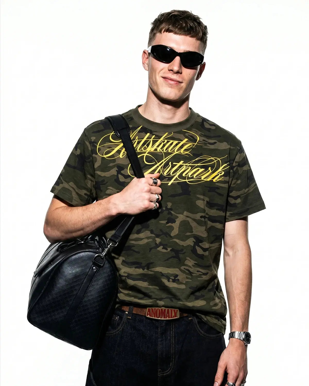 Camo Script Boxy T-Shirt | Inflation Streetwear