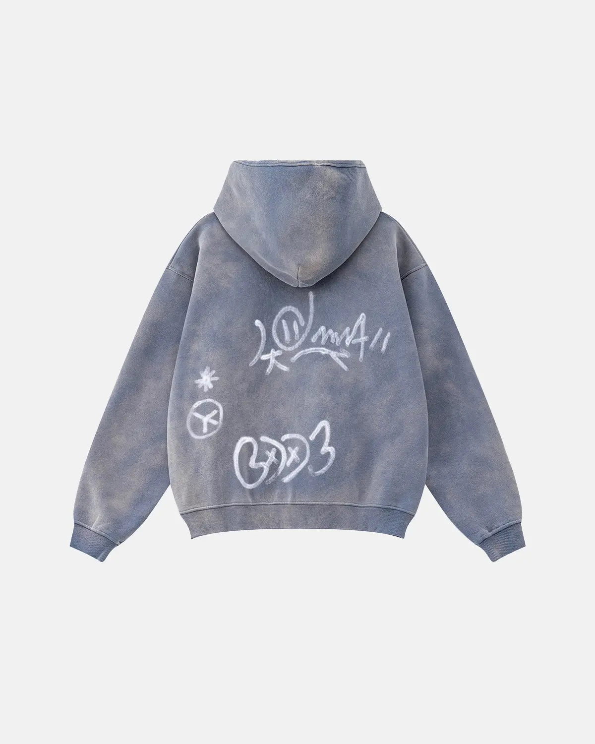 INFLATION Graffiti Washed Zip Up Hoodies