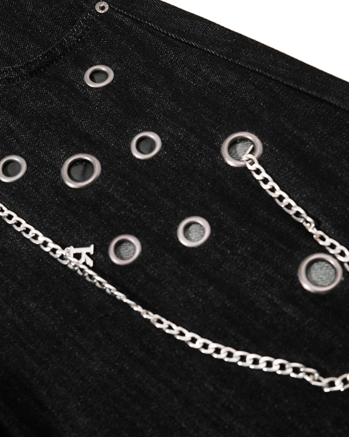 Metal Eyelet Chain Barrel Jeans | Inflation Streetwear
