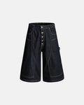 Cinch Back Buttons Up Cargo Jorts | Inflation Streetwear