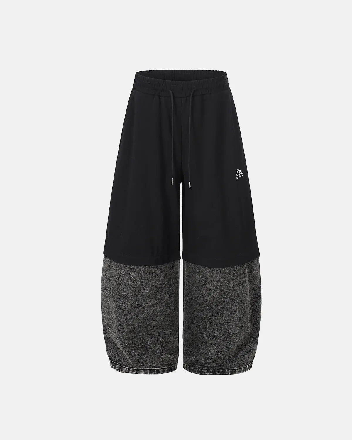 Denim Detachable Patchwork Barrel Joggers | Inflation Streetwear