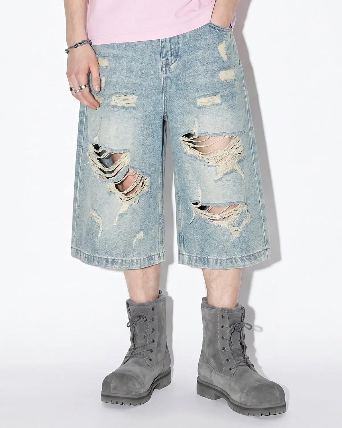 Distressed Longline Jorts | Inflation Streetwear