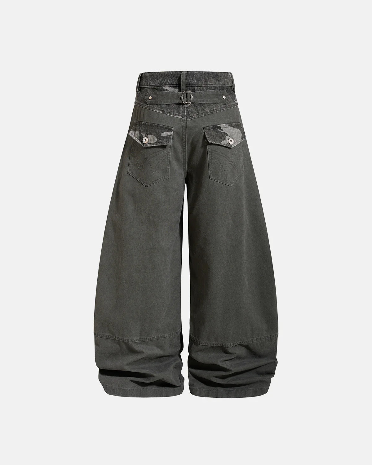 Camo Patchwork Barrel Pants | Inflation Streetwear