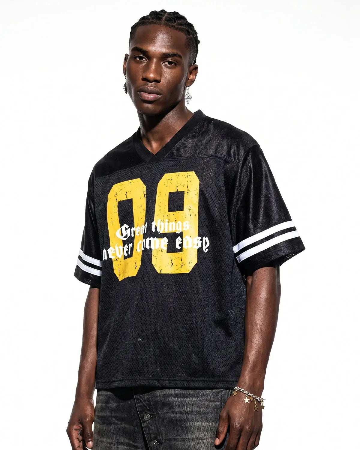 Satin Patchwork Mesh Jersey | Inflation Streetwear