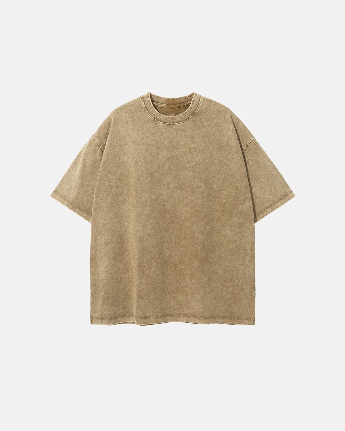 Mock Neck Wax Washed T-Shirt | Inflation Streetwear