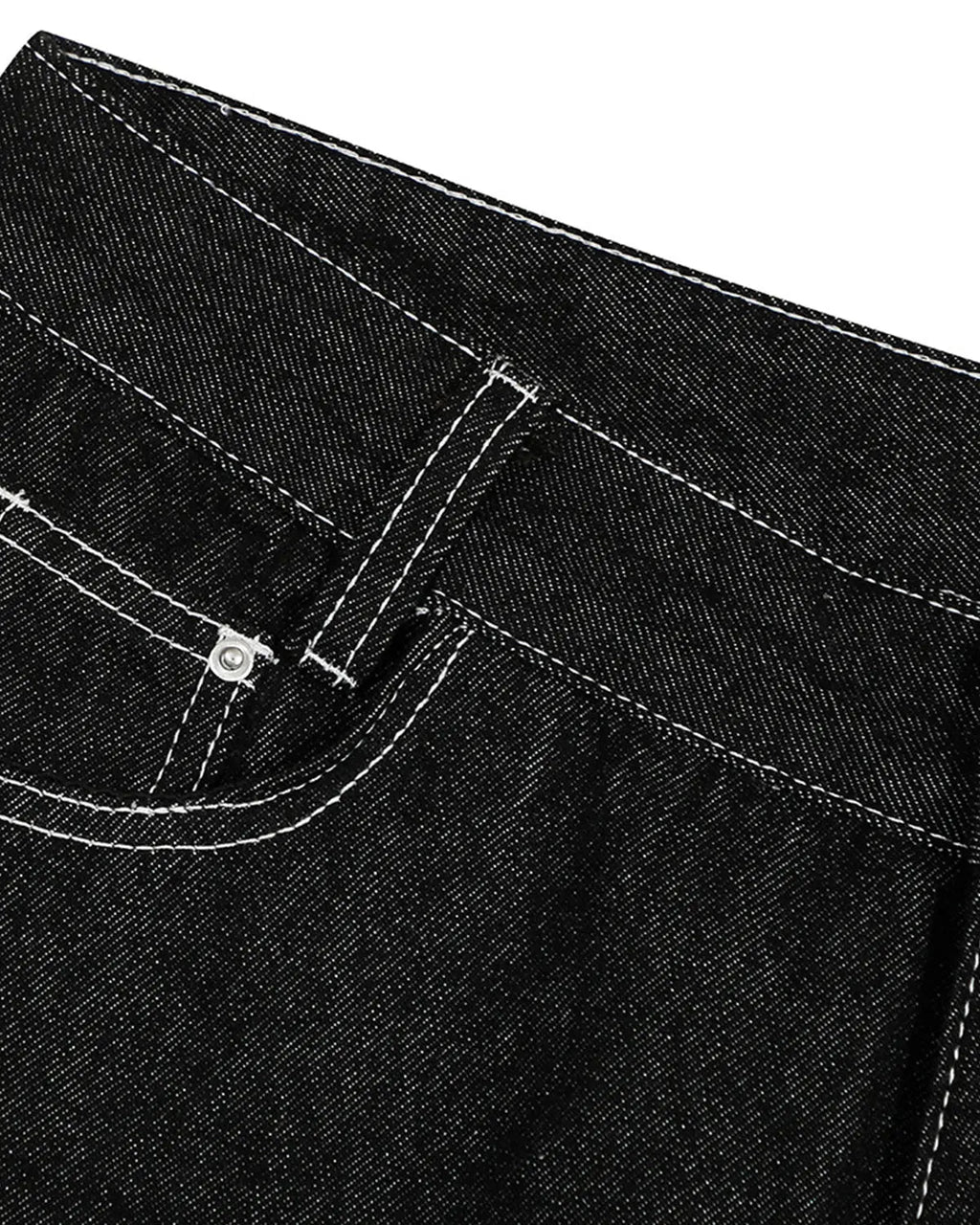 Baggy Denim Jorts with Embroidered Pocket | Inflation Streetwear