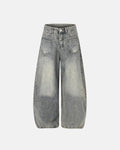 Distressed Eyelet Barrel Jeans | Inflation Streetwear